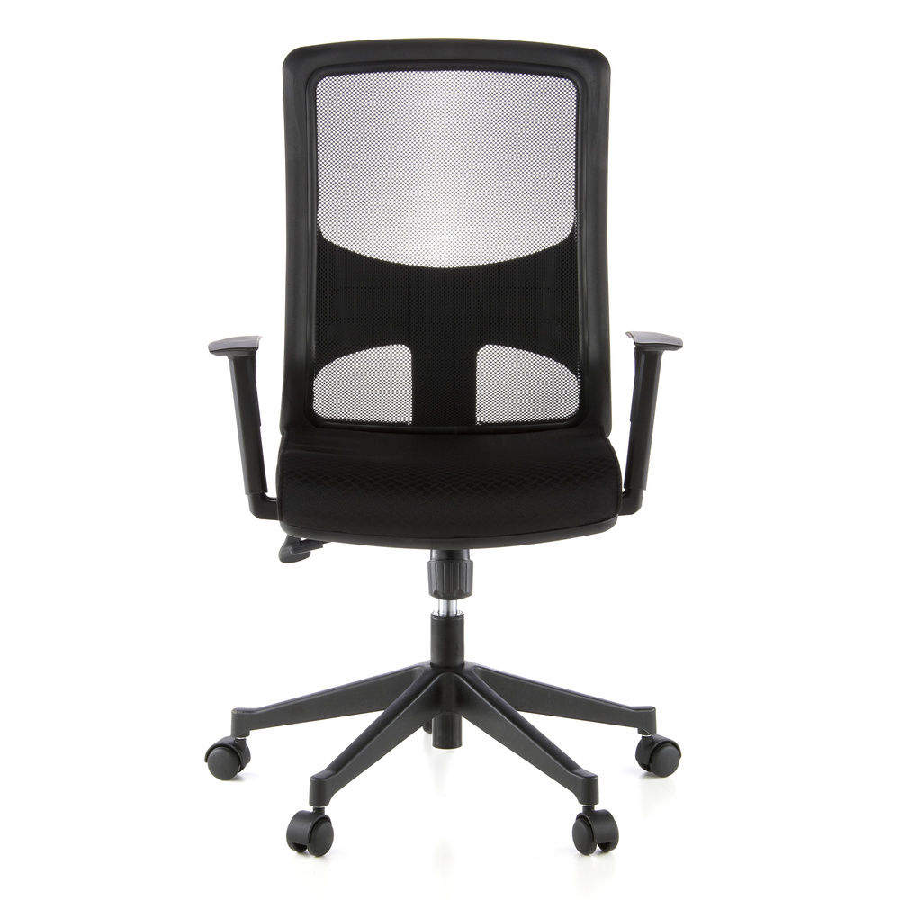 Bürodrehstuhl Vitus - Nr. 11150 - Stoff schwarz - Mesh-Rücken Armlehnen  höhenverstellbar Bürostuhl Drehstuhl